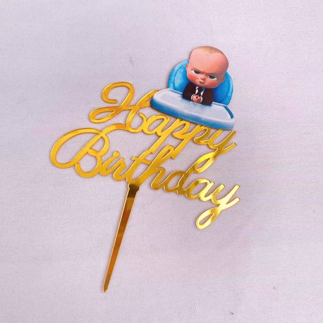 Boss Baby Cake Topper For Baby Shower Birthday Party Decoration Supplies  Little Man Oh Baby Sign : Amazon.ae: Grocery