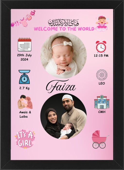 New Born Baby Girl Frame